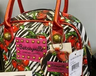 Lot 1281 40.00 aggallini black nylon handbag, 1 Betseyville by Betsey Johnson Makeup bag New from Nordstrom. 