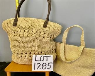 Lot 1285.$40.00  2 Talbot Straw purses, Good condition!   