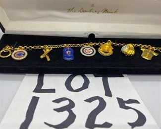Lot 1325. $35.00. Danbury Mint Chicago Cubs Charm Bracelet, new in Box		