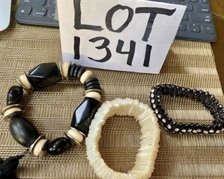 Lot 1341. $20.00. Three costume jewelry stretchy bracelets -  nice!		