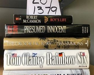 Lot 1379. $9.00. Lot of 5 suspense novels by Clancy, Kontz, Simmons , Turow, 