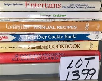 Lot 1399. $32.00.  Lot of 6 cookbooks and 2 magazines
