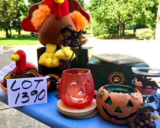 Lot 1390.  $18.00. Boyds and Bears and Halloween decor