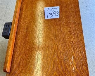 Lot 1393. $125.00 Very Functional Bassett Nightstand with writing tray in Arts & Craft Style. The top needs a little love. 24w x 26d x 28t.  
