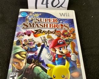 Lot 1402.  $20.00.  Wii Game - Super Smash Bros Brawl.