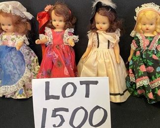 Lot 1500.   $40.00.  Lot of 4 Nancy Ann Story Book Dolls, Vintage, No Boxes		