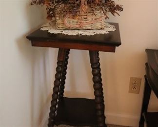 Antique Spiral Two Tier Table