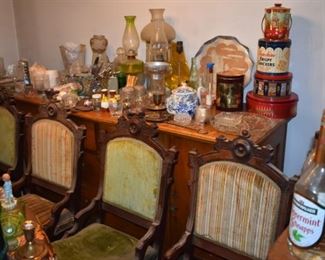 Oil Lamps, 4 of the 6 Settee Chairs, and More!