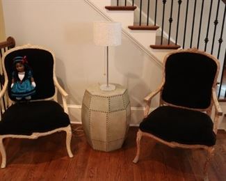 Faux Bois Branch  Upholstered Chairs 