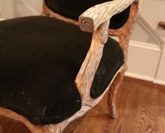 Faux Bois Branch  Upholstered Chairs