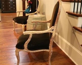 Faux Bois Branch  Upholstered Chairs