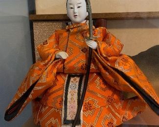 #13	Asian music box display cabinet with 2 drawers and 2 dolls 29'x10"x25"	 $75.00 
