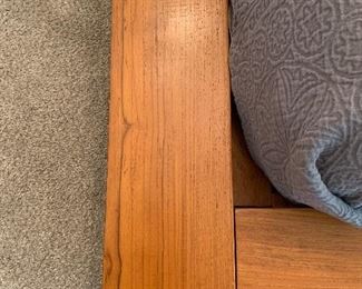 #21	Modern teak king platform bed with built in side tables with Tuft & Needle mattress. No box spring.  As is - a few small scuffs	on frame SOLD
