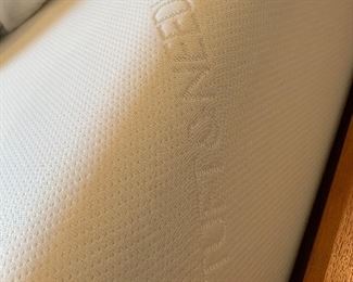 #21	Modern teak king platform bed with built in side tables with Tuft & Needle mattress. No box spring.  As is - a few small scuffs	on frame SOLD
