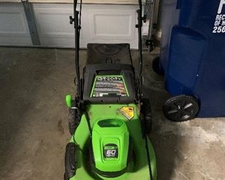#30	Greenworks Pro 60 volt mower with battery. Bought 1 year ago.	 $200.00 
