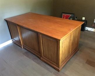 #33	Solid Oak executive desk 72"x36"x30" 2 file cabinet drawers and 7 drawers	 $150.00 
