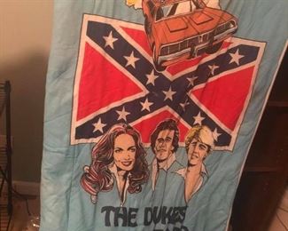 $85 - Vintage 1981 Dukes Of Hazard Sleeping bag. For its age its in fairly good condition. It still has the ribbon so you can tie once you've rolled it.