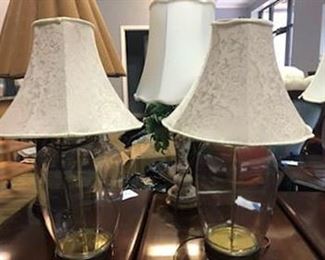 Clear ginger jar lamps - $40 for pair.