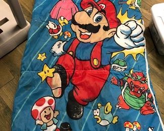 $85 - Vintage 1988 Nintendo Mario Bros. sleeping bag. For its age, it's in fairly good condition. 52" x 27"