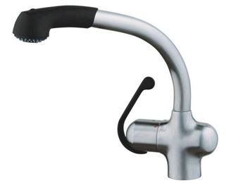 Brand new, GROHE faucet. (Photo #1) Ladylux Plus Stainless Steel & soft black. Soft touch pull-out spray head switches from stream to spray. GROHE SilkMove ensures smooth, precise handle motion. Compatible with GROHE Foot Control 30310000.
WE HAVE TWO OF THESE FAUCETS.
Retails $550, Asking $300 EACH