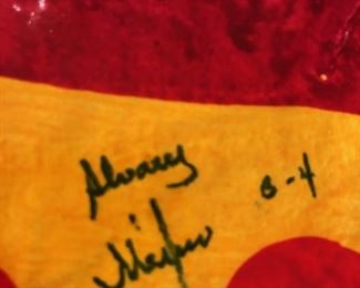 $40 - (photo #2) Vintage Alvarez, Large Paper Mache' Clown, Top Hat, 10in tall with artist's signature.