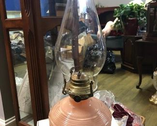 Vintage glass oil lamp - $20