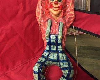 $40 - Vintage Alvarez, Large Paper Mache' Clown, Swinging