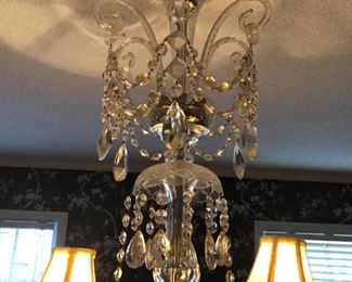 $650 (Photo #2) Schonbek chandelier. Top view. Originally had 6 arms but 2 broke during move. Professionally repaired with 4 arms reattached. Gorgeous!