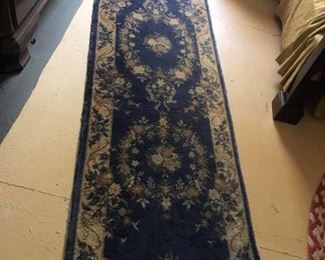 TWO identical blue & tan Oriental runners - 24x90in.
$40 each