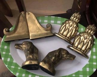 Brass/gold tone book ends, 3 pairs - $30 pair