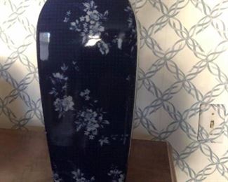 Navy blue w/ flowers tall vase - $8