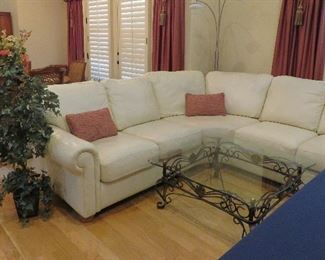 Leather sectional sofa