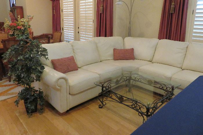 Leather sectional sofa