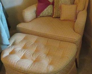 Petite club chair and ottoman