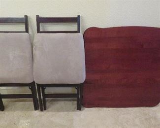 Folding chairs, table