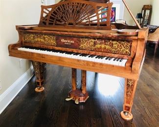 GABRIEL GAVEAU 1900's BABY GRAND PIANO. French Marquetry. Original Ivory keys