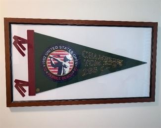 Framed Tom Kite US Open pennant in great shape 19"x34" -  Price $150 