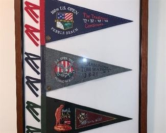 Framed US Open pennants in great condition 20.5"x28.5" - $350