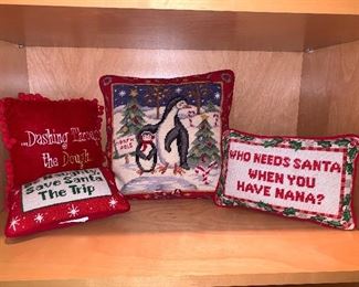 Assorted Christmas pillows (4) $40
