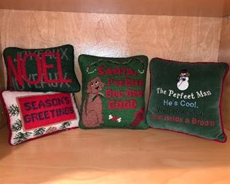 Assorted Christmas pillows (4) $40