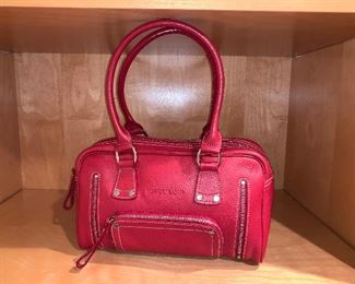 Longchamp red leather satchel in great shape $75
