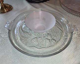 Crystal plate with bowl 12” - $35