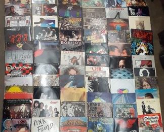 AC/DC, Pink Floyd, Boston, Foreigner, Police, Aerosmith, Reo Speed wagon, Bon Jovi, Rolling Stones, Frampton, Iron Maiden, Culture Club, Jethro Tull, Nazareth, Yes, Kiss, Ozzy, Kinks, Grand Funk, Alice Cooper, Bad Company, Clapton, Eagles, Molly Hatchet, Cars Elvis, ZZ Top, Tom Petty, George Thorogood, Elton John, Fleetwood Mac, Lovin Spoonful, Journey, Van Halen, Doobie Brothers, Guess Who, Night Ranger, Chubby Checker, Judas Priest, J Geils Band, The Who, 45s

