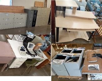 office equipment, file cabinets, desks, computer desk, typewritter
