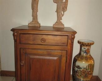 Cute side table, Jaru ceramic pair and Satsuma vase