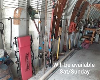 Mechanic creeper, pole saw and more