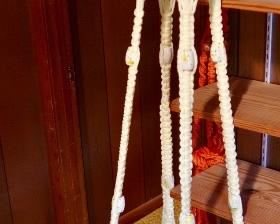Vintage Macrame Hanging w/Glass Table Insert