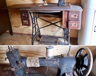 Treadle Sewing Machine w/Cabinet & Base