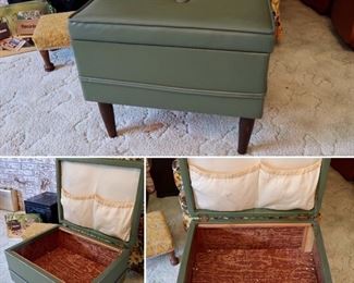 MCM Vinyle Storage Stool/Ottoman - GREAT Condition