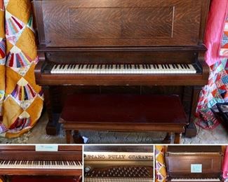 Antique Piano & Bench - From Local Church in Walburg - Needs to be Serviced